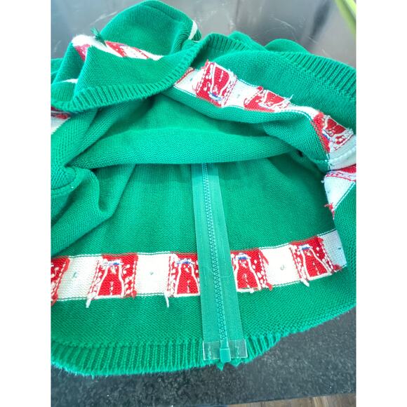 RICHARD Sport Vintage Green snowman zip cardigan Med 100% Cotton - Picture 6 of 8